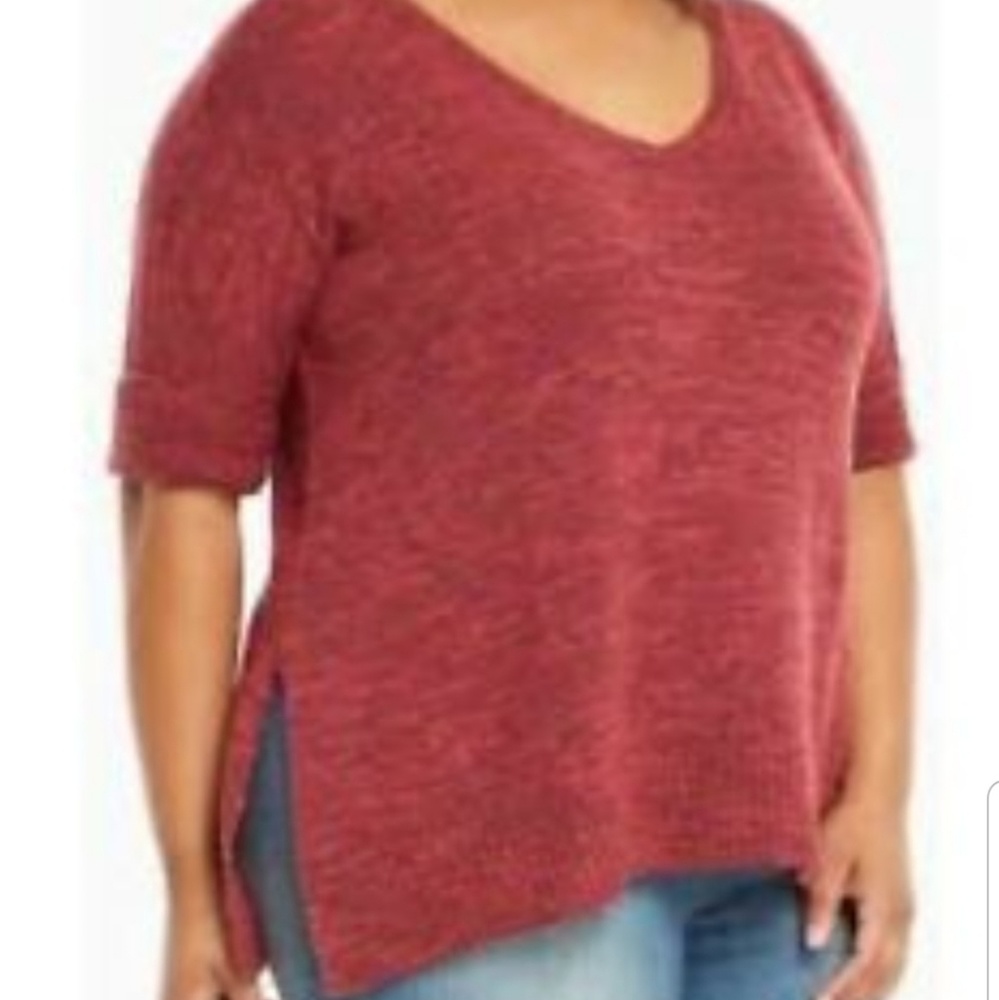 Short Sleeve V-Neck Sweater